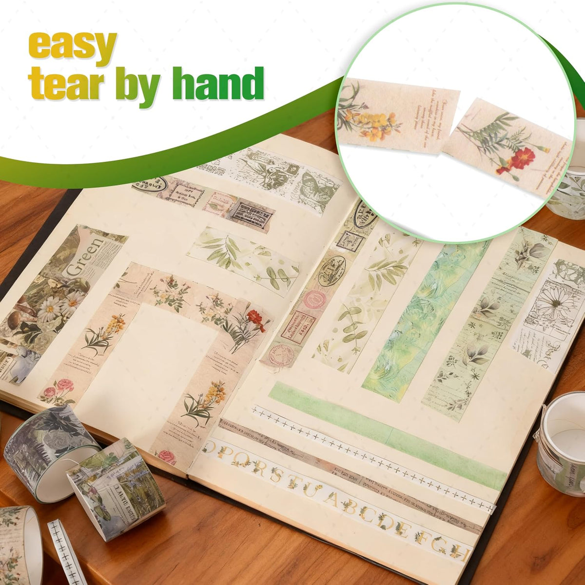 24 Rolls Washi Tape Set,Decorative Tape (Secret Garden Series)