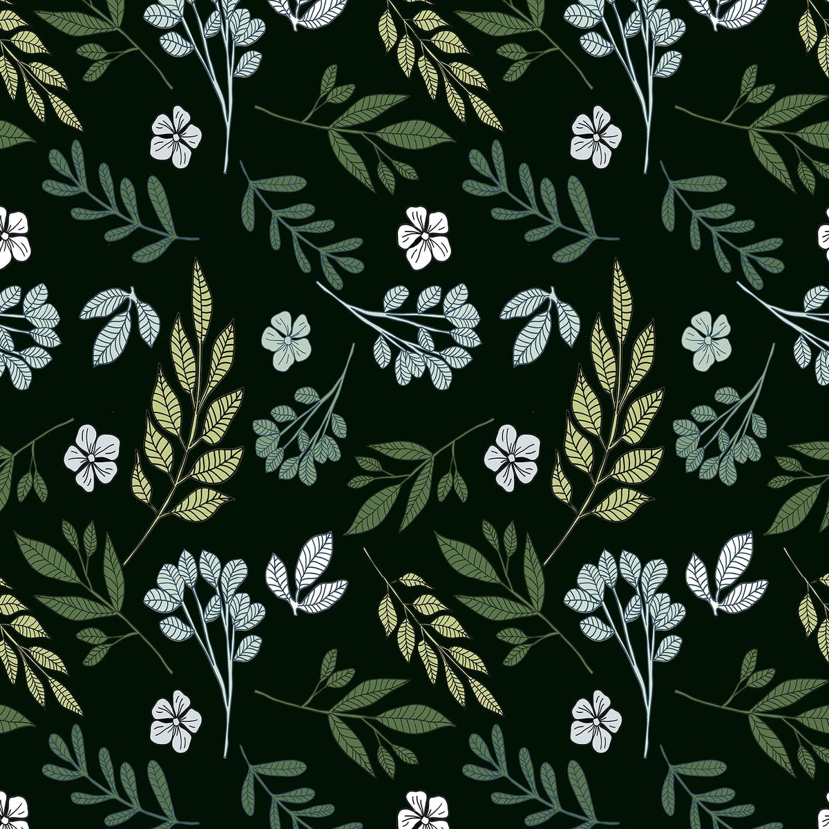 Green Vintage Floral Peel and Stick Wallpaper Boho Floral Contact Paper