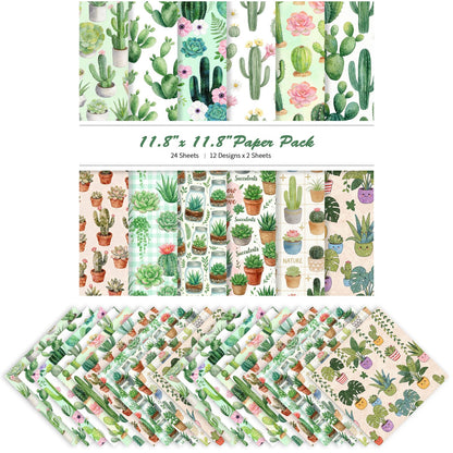 24 Sheets 11.8 x 11.8 Inch Japanese Washi Floral Scrapbook Paper, Double Sided Decorative Craft Paper for Junk Journals, DIY Card Making & Gift Wrapping