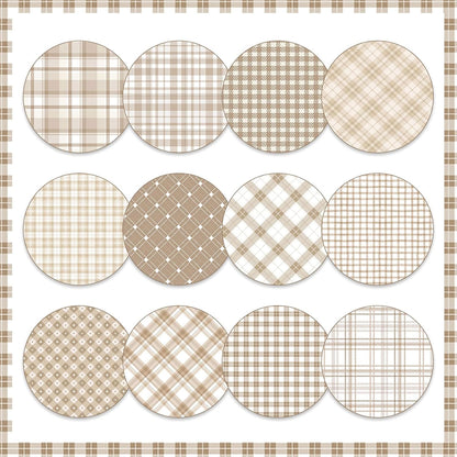 36 Sheets Scrapbook Paper 12x12 In Plaid Patterned Paper (Brown)