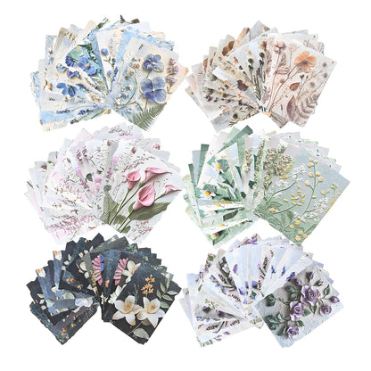 132 Sheets Textured Scrapbook Paper and Mesh Fabric Assorted Set, 6 Pack Mixed Special Paper for Scrapbooking Planner Bullet Junk Journal Supplies 5.5x4 Inch