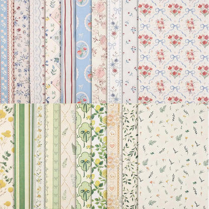 Scrapbook Paper, 60 Sheets, Double-Sided Floral, 5.5 x 8.3 in