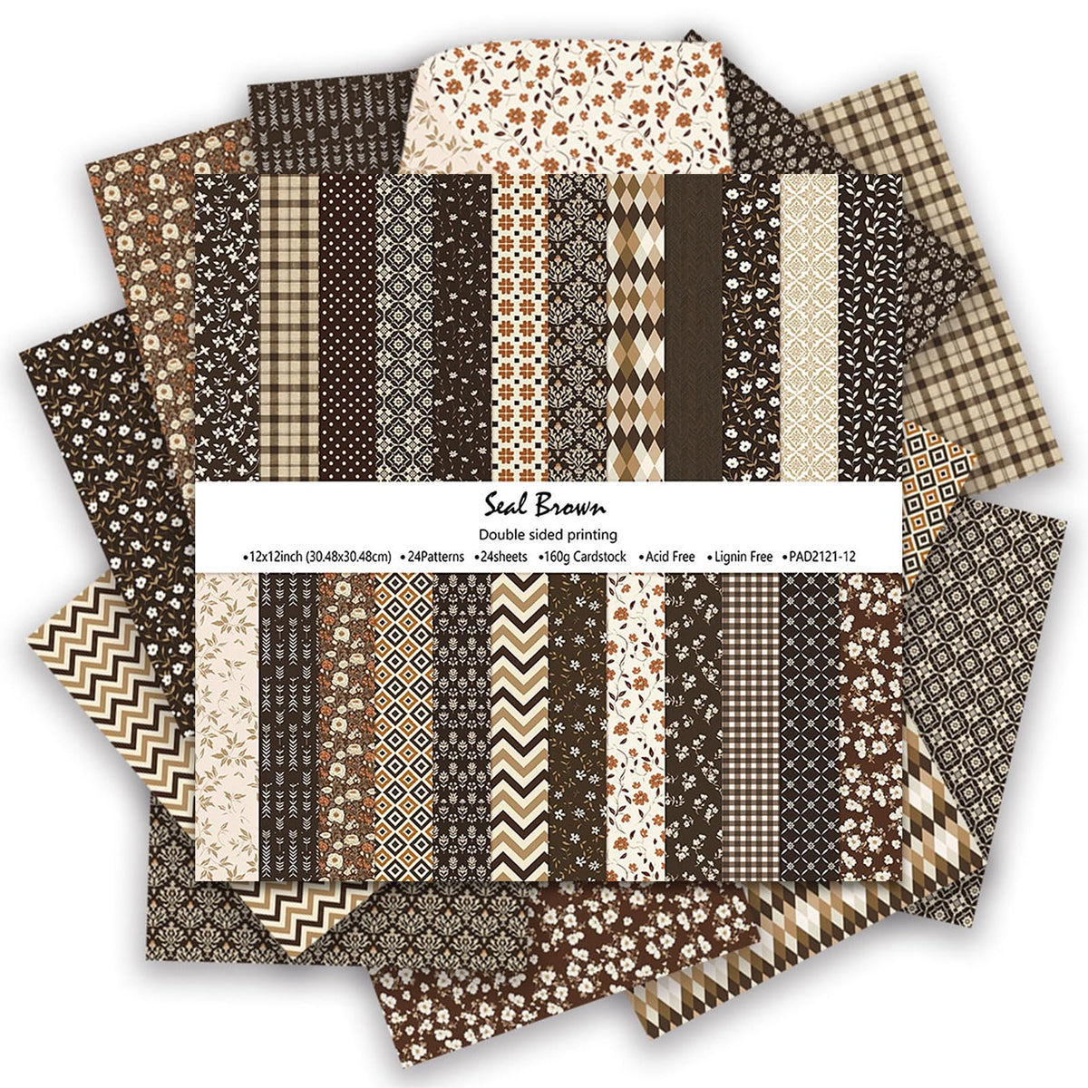 12×12 Scrapbook Paper, 24 Sheets Double-Sided Dot Patterned Paper (Earthy)