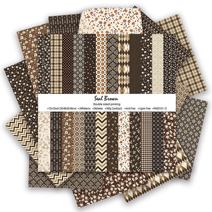 12×12 Scrapbook Paper, 24 Sheets Double-Sided Dot Patterned Paper (Earthy)