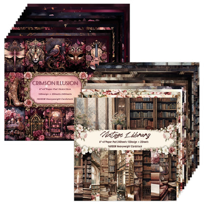 Scrapbook Paper,24 Sheets 6"x 6" Single-Sided Pattern Decorative Cardstock