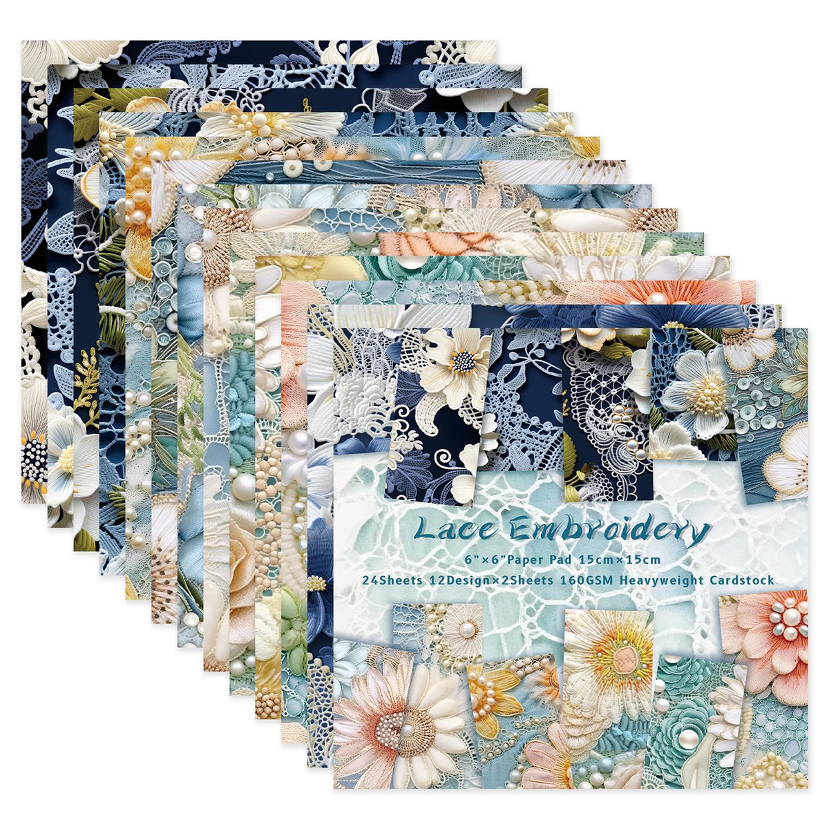 24 Sheets 6"x6" Scrapbook Paper Single-Sided Pattern Decorative Paper