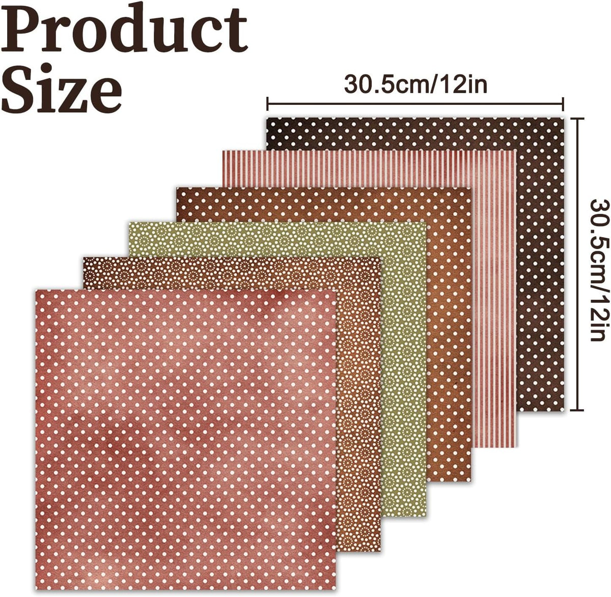 12×12 Scrapbook Paper, 24 Sheets Double-Sided Dot Patterned Paper (Earthy)