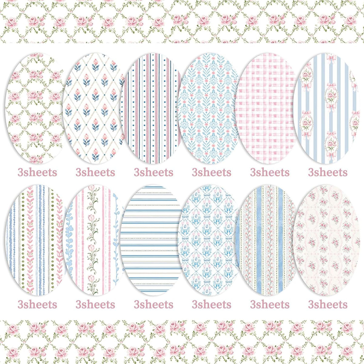 36 Sheets Scrapbook Paper 12x12 In Pastel Floral Patterned Paper