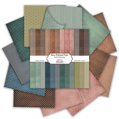 12×12 Scrapbook Paper, 24 Sheets Double-Sided Dot Patterned Paper (Earthy)