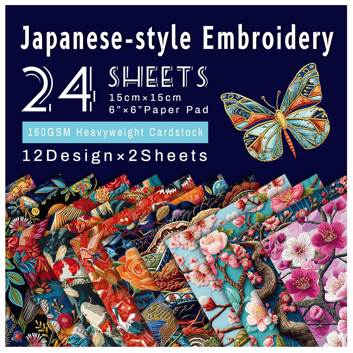 24 Sheets 6"x6" Scrapbook Paper Single-Sided Pattern Decorative Paper