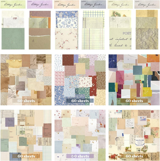 360Pcs Vintage Scrapbook Paper Kit, Collage Paper and Junk Journal Supplies