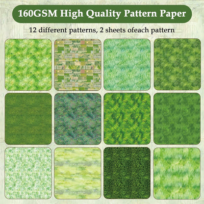 Scrapbook Paper,24 Sheets 6"x 6" Single-Sided Pattern Decorative Cardstock