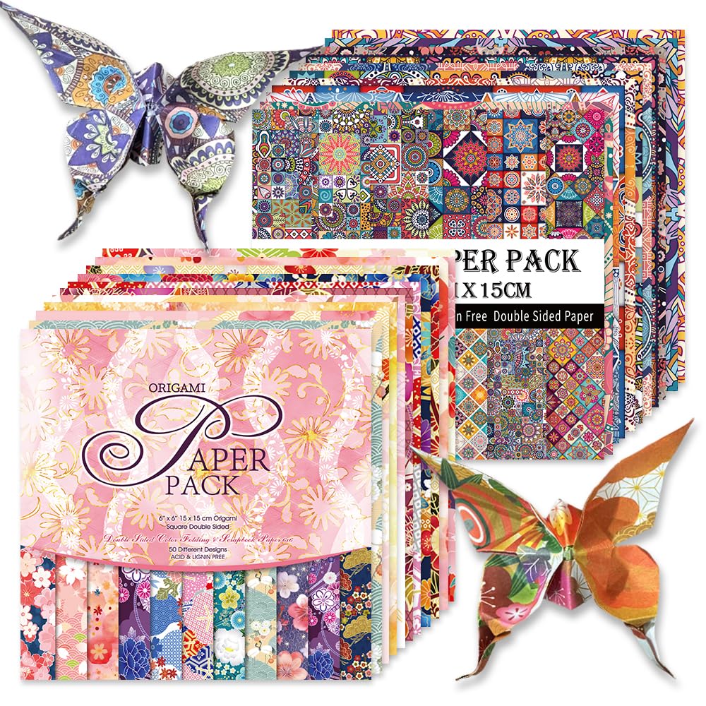 10 Different Packs Full Collection Origami Paper, 6-Inch Double Sided Color