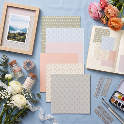 12"X12" Scrapbook Paper, 24 Sheets Double-Sided Pastel Boho Patterned Paper