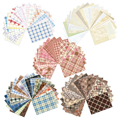 132 Sheets Textured Scrapbook Paper and Mesh Fabric Assorted Set, 6 Pack Mixed Special Paper for Scrapbooking Planner Bullet Junk Journal Supplies 5.5x4 Inch