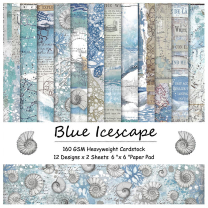 24 Sheets 6"x6" Scrapbook Paper Single-Sided Pattern Decorative Paper