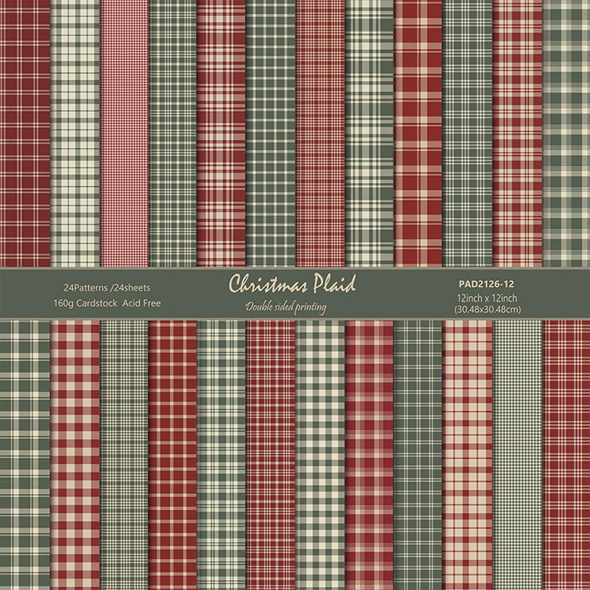 Christmas Scrapbook Paper 12x12 Double Sided Patterned Paper (C)