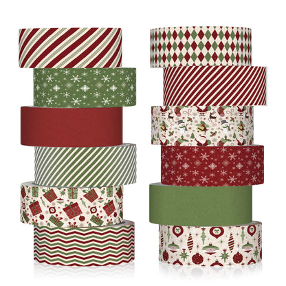 12 Rolls Floral Washi Tape Set,Earthy Tones,William Morris
