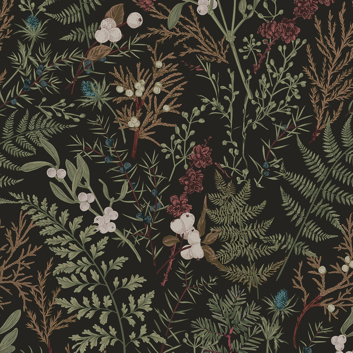 Green Vintage Floral Peel and Stick Wallpaper Boho Floral Contact Paper