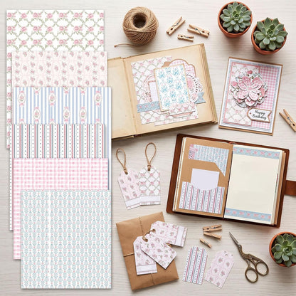 36 Sheets Scrapbook Paper 12x12 In Pastel Floral Patterned Paper