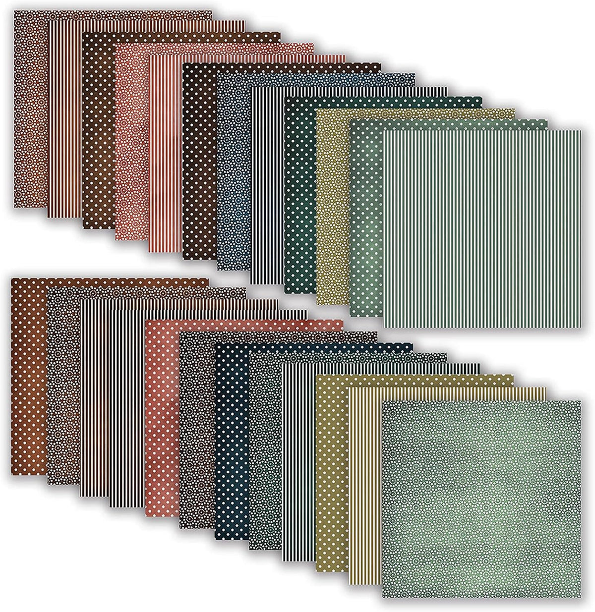 12×12 Scrapbook Paper, 24 Sheets Double-Sided Dot Patterned Paper (Earthy)