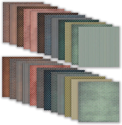12×12 Scrapbook Paper, 24 Sheets Double-Sided Dot Patterned Paper (Earthy)