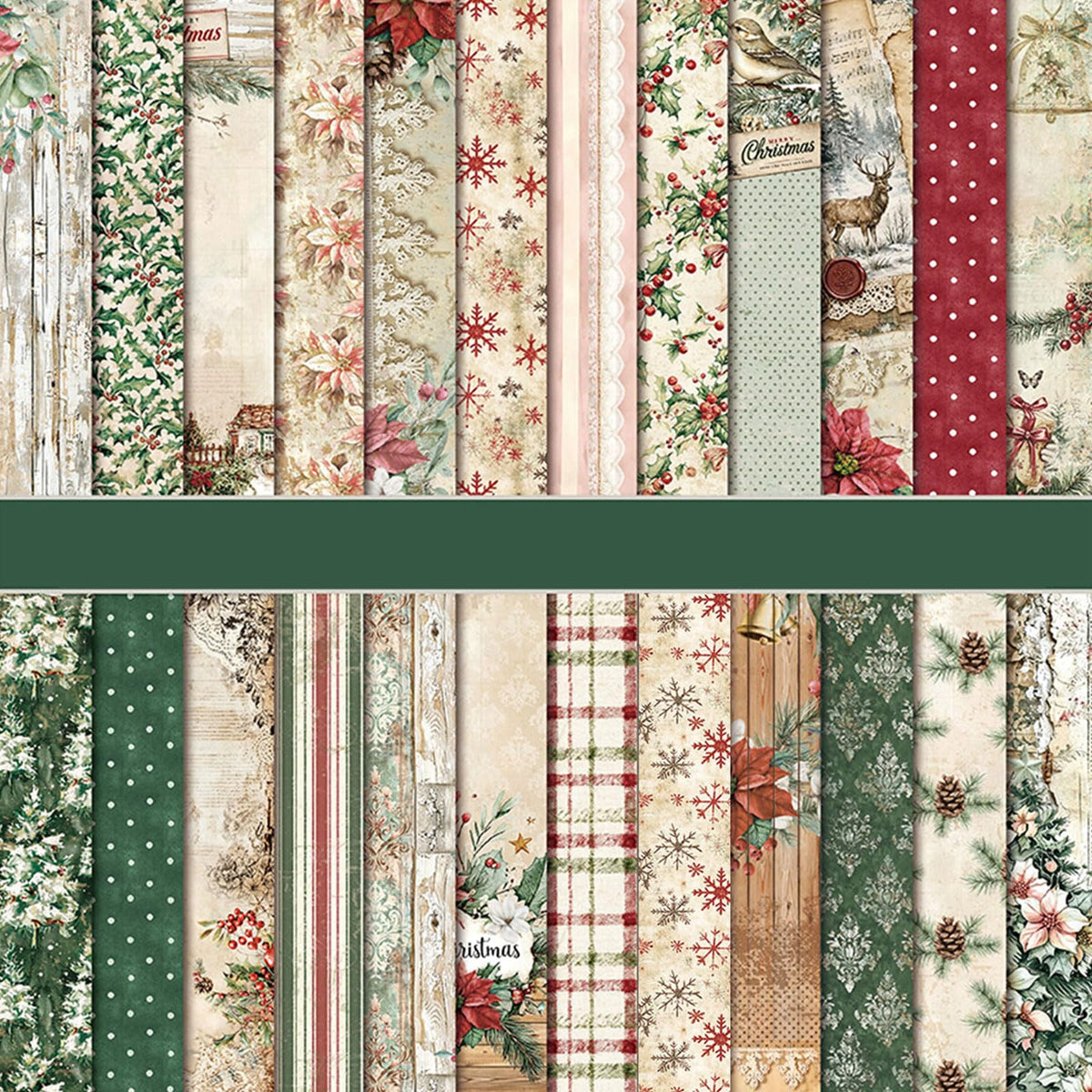 Christmas Scrapbook Paper 12x12 Double Sided Patterned Paper (C)