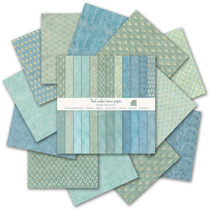 12"X12" Scrapbook Paper, 24 Sheets Double-Sided Pastel Boho Patterned Paper