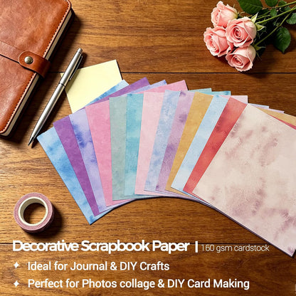 6"x6" Pastel Scrapbook Paper Pad- 24 Sheet 160GSM Single-Sided Paper