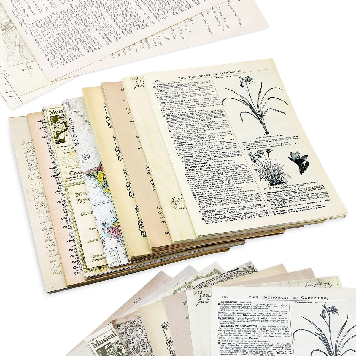 240 Pcs Vintage Scrapbook Paper Sheets for Junk Journal