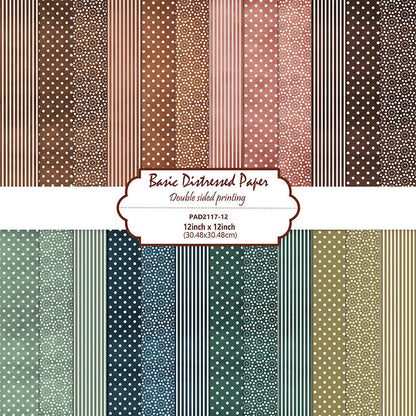 12x12 Scrapbook Paper Double Sided Patterned Paper (Beige)