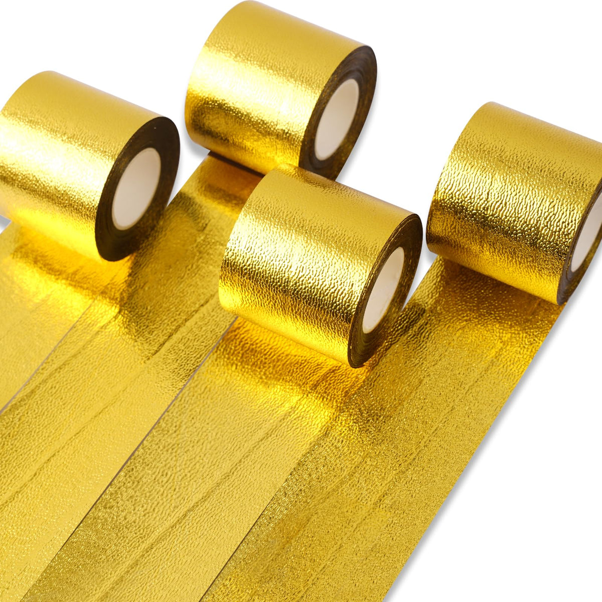 PartyWoo Gold Crepe Paper Streamers 4pcs 328 FT Gold Streamers