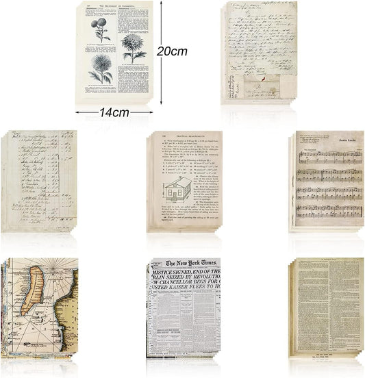 240 Pcs Vintage Scrapbook Paper Sheets for Junk Journal