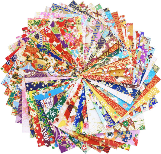 50 Origami Paper Yuzen Washi Paper Different Patterns Japanese Print 3x3 inches for Wedding Decor Japanese Designs, Mixed Patterns for Origami, Scrapbooking, DIY Gifts Origamipolly