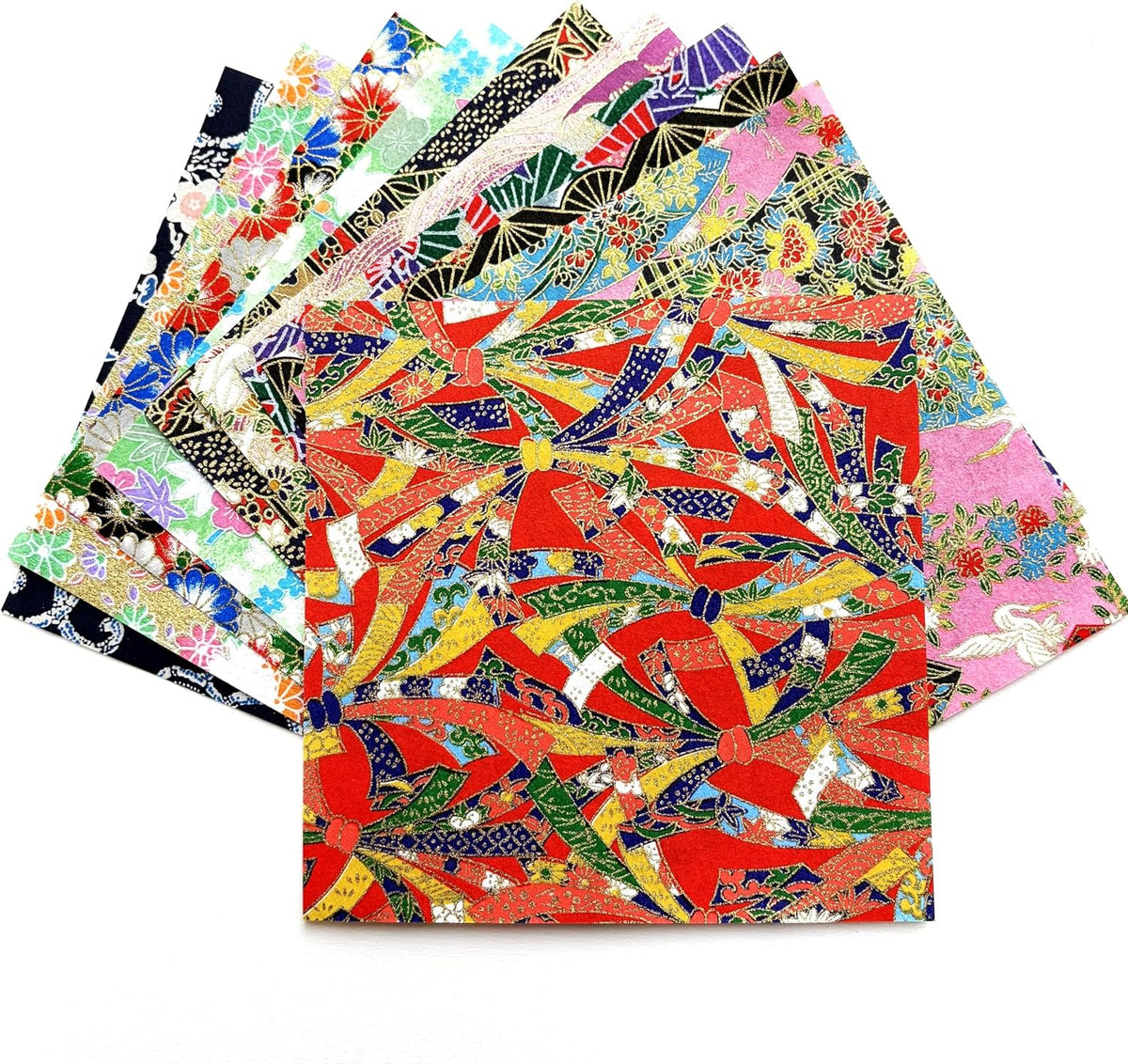 10 Sheets Japanese Echizen Washi Origami Paper Set, 5.7 x 5.7 inch, Made in Japan