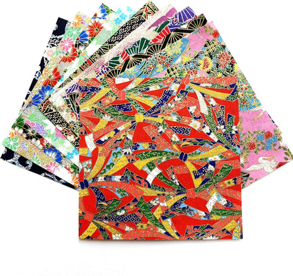 10 Sheets Japanese Echizen Washi Origami Paper Set, 5.7 x 5.7 inch, Made in Japan