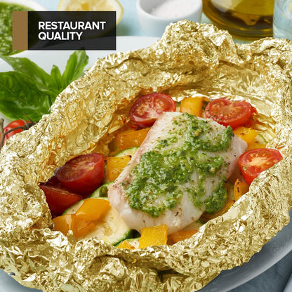 200 Count Pre-Cut Pop Up Wraps, 9” Gold Disposable Wrappers for Food or Hair Highlights – Stock Your Home