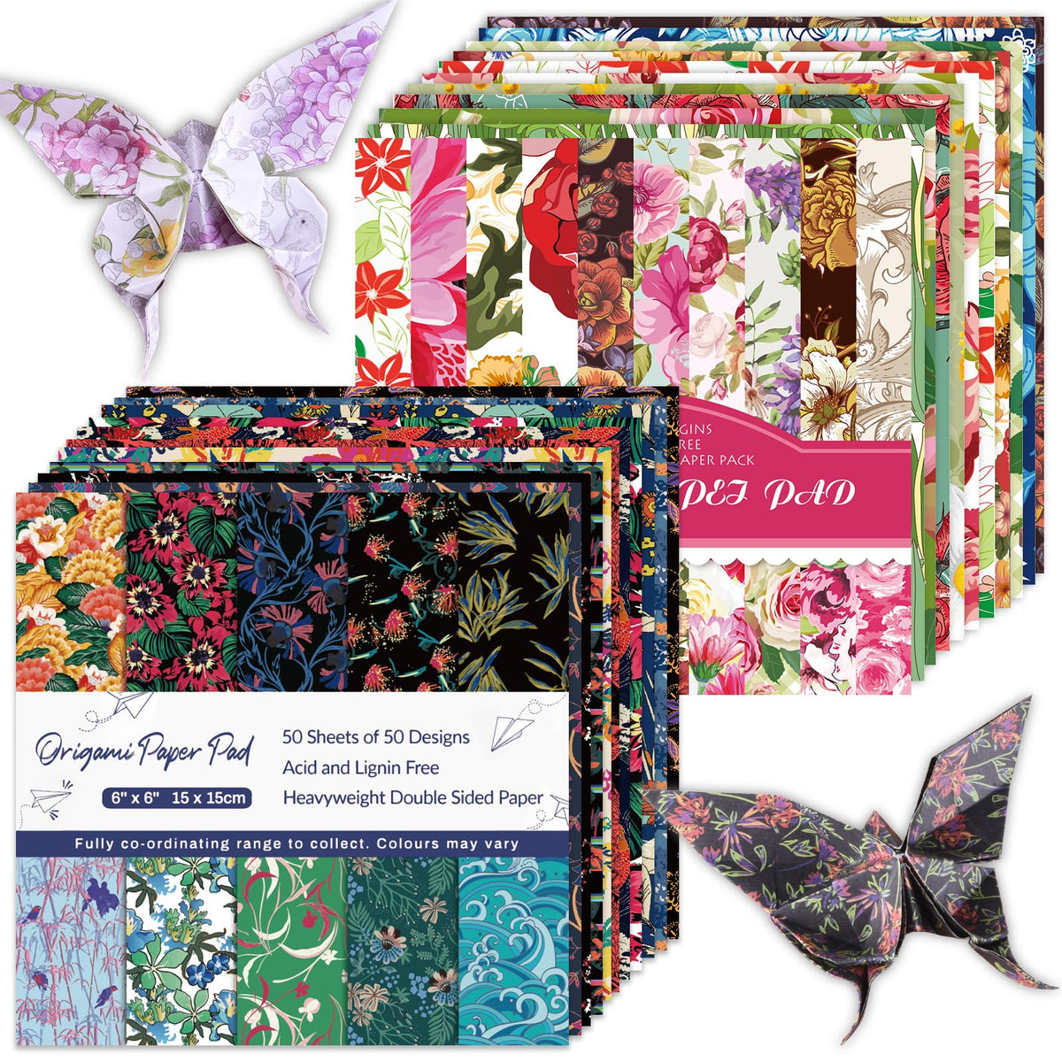10 Different Packs Full Collection Origami Paper, 6-Inch Double Sided Color