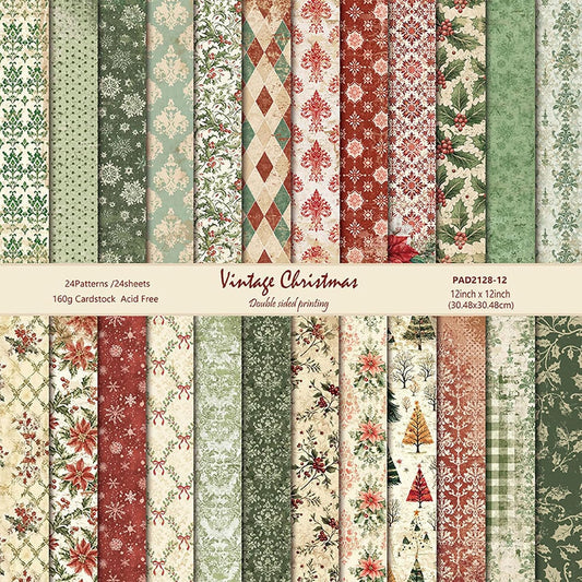 Christmas Scrapbook Paper 12x12 Double Sided Patterned Paper (C)