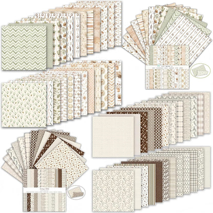 6x6in Scrapbook Paper, 48 Sheets Double-Sided Patterned, Vintage Cardstock