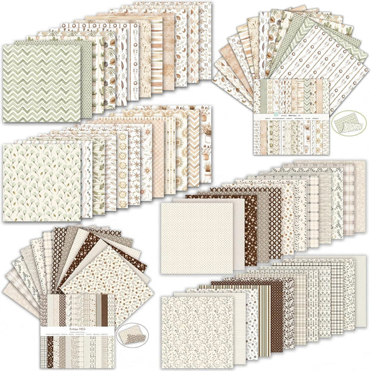 6x6in Scrapbook Paper, 48 Sheets Double-Sided Patterned, Vintage Cardstock