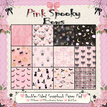 Floral Pink Scrapbook Paper Pad, 6x6 Aesthetic Craft Paper, 24 Sheets Double-Sided Decorative Patterned Decorative Junk Journal Supplies for Mixed Media, Card Making, Decoupage & DIY Art