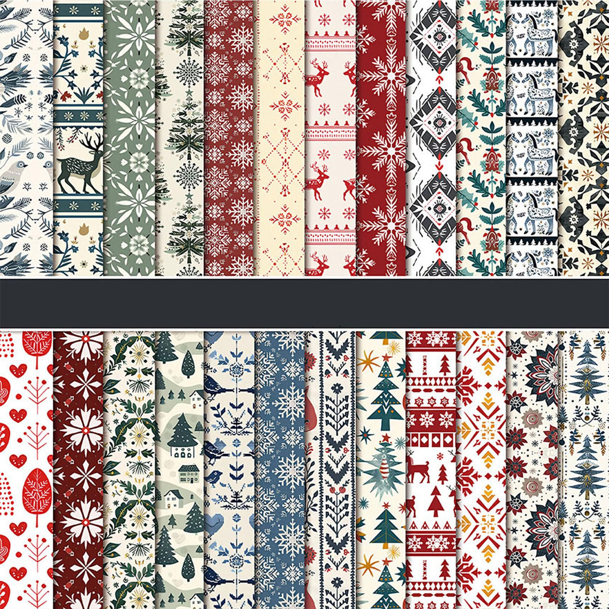 Christmas Scrapbook Paper 12x12 Double Sided Patterned Paper (C)