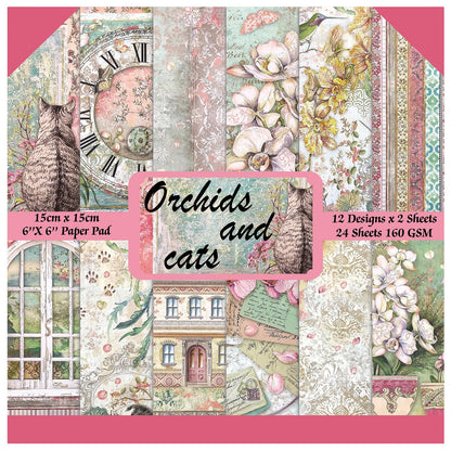 Scrapbook Paper,24 Sheets 6"x 6" Single-Sided Pattern Decorative Cardstock