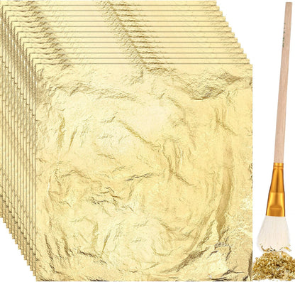 Cunhill 100 Pcs Gold Leaf Sheets for Art Foil Sheets,Gold
