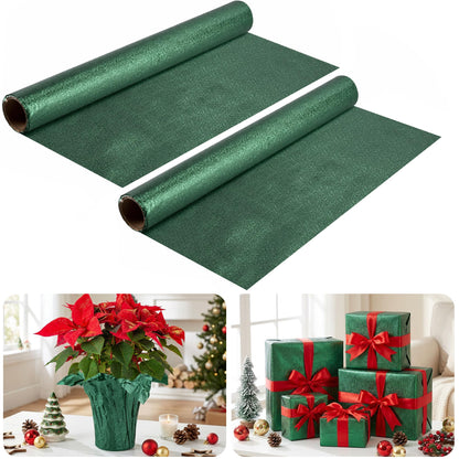 10 Yard Christmas Plant Pot Floral Foil, Florals Foils Wrapping Paper