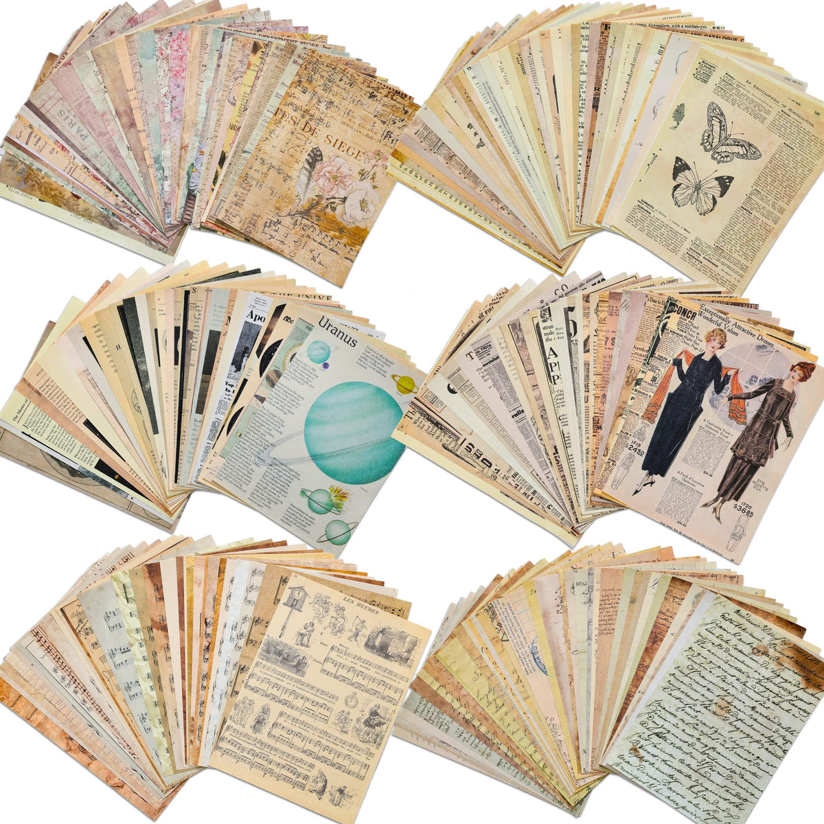 emmoolife 300 Sheets Aesthetic Scrapbook Paper, Retro Boho Pastel Wall Collage Scrapbooking Supplies Craft Decorative Papers Abstract Art Hippie Pattern Room Fashion Decor Paper for Card Making Gift