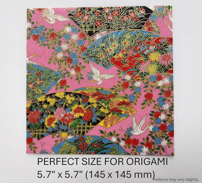 10 Sheets Japanese Echizen Washi Origami Paper Set, 5.7 x 5.7 inch, Made in Japan